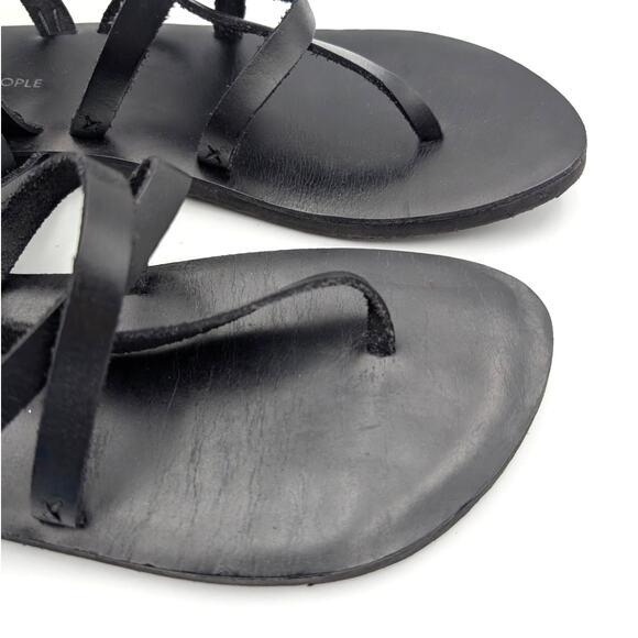 Free People Vacation Day Women's Wrap Flat Sandals Black Size US8.5 EU39 - Picture 11 of 12